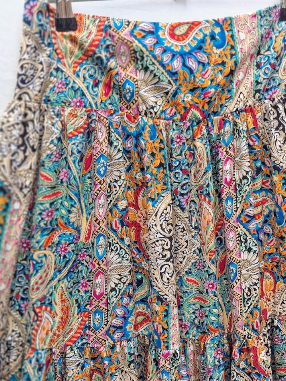 Paisley Patchwork Tiered Maxi Skirt Multicolor - Picture 7 of 7